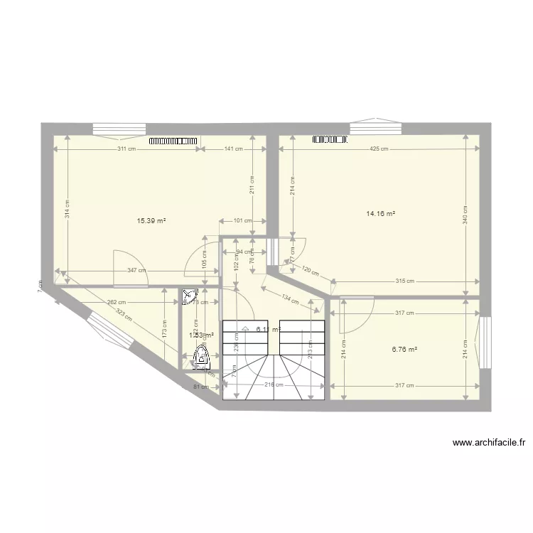 26 emile roux 1er etage actuel. Plan de 