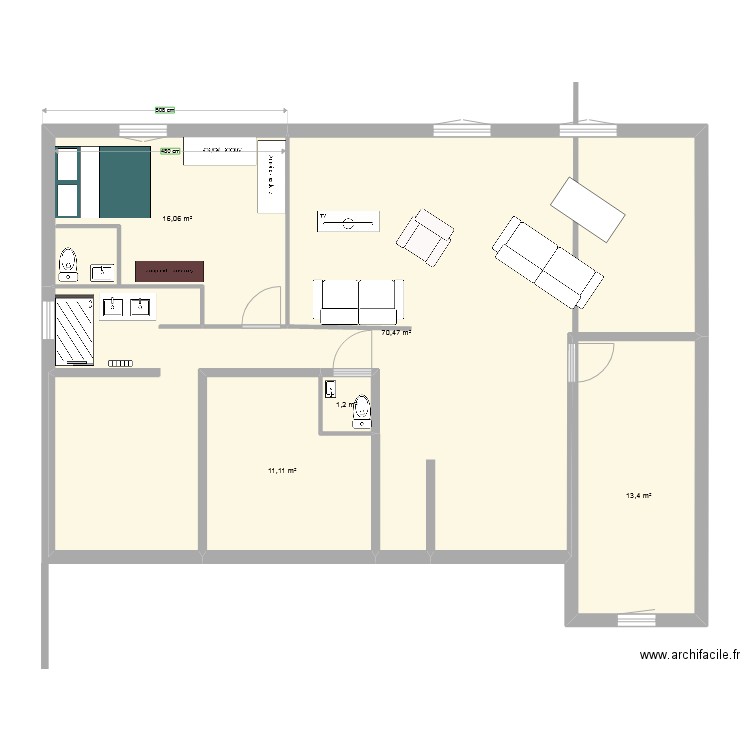 plan StM. Plan de 5 pièces et 112 m2