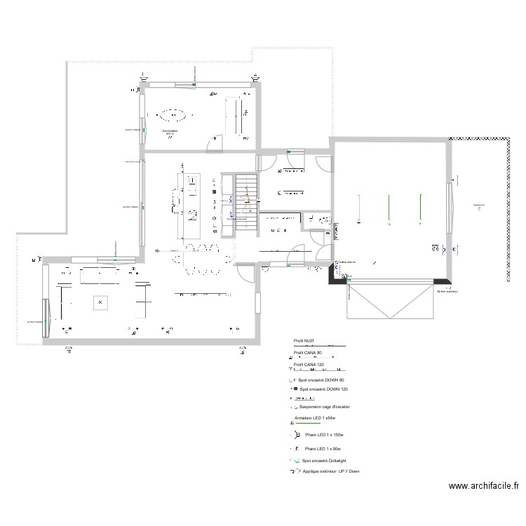 Installation éclairage . Plan de 0 pièce et 0 m2