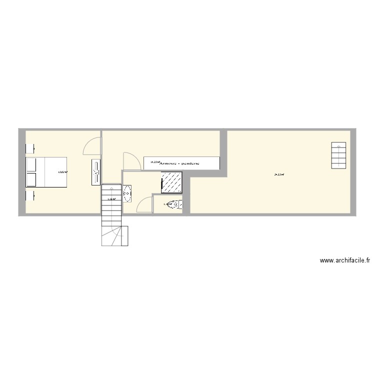 chambre étage. Plan de 0 pièce et 0 m2