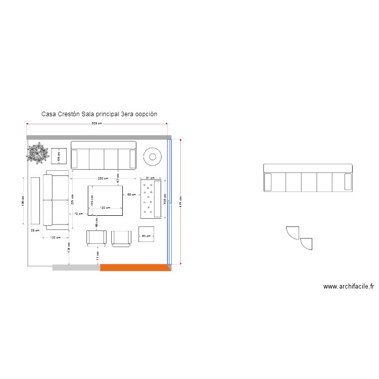 Casa Crestón Sala principal 3era opción. Plan de 0 pièce et 0 m2