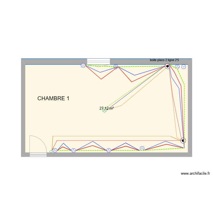 CHAMBRE - Plan 1 pièce 27 m2 dessiné par heliot2012