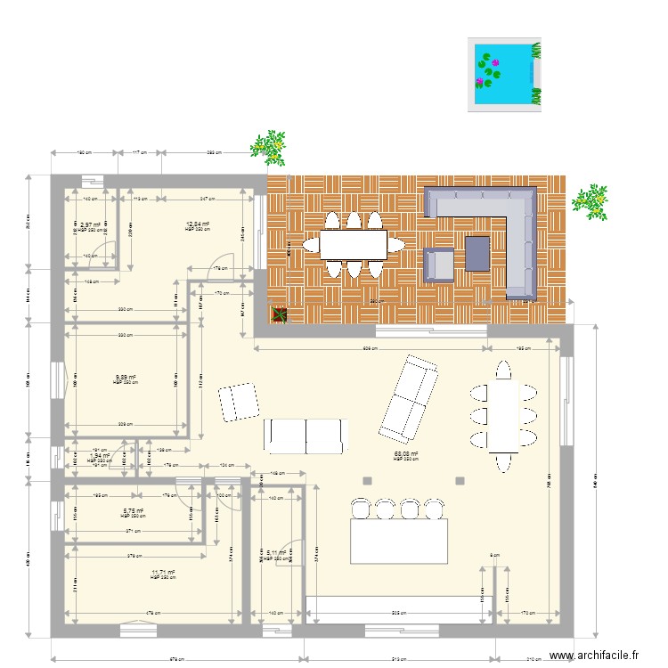 plan dependance cherie. Plan de 8 pièces et 118 m2