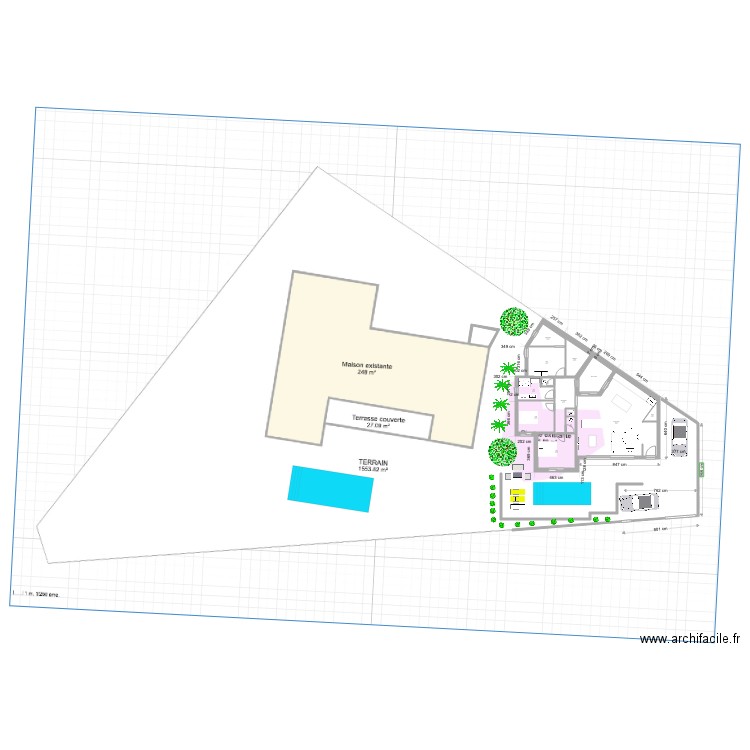 EXISTANT ET PROJET V3 bis. Plan de 0 pièce et 0 m2