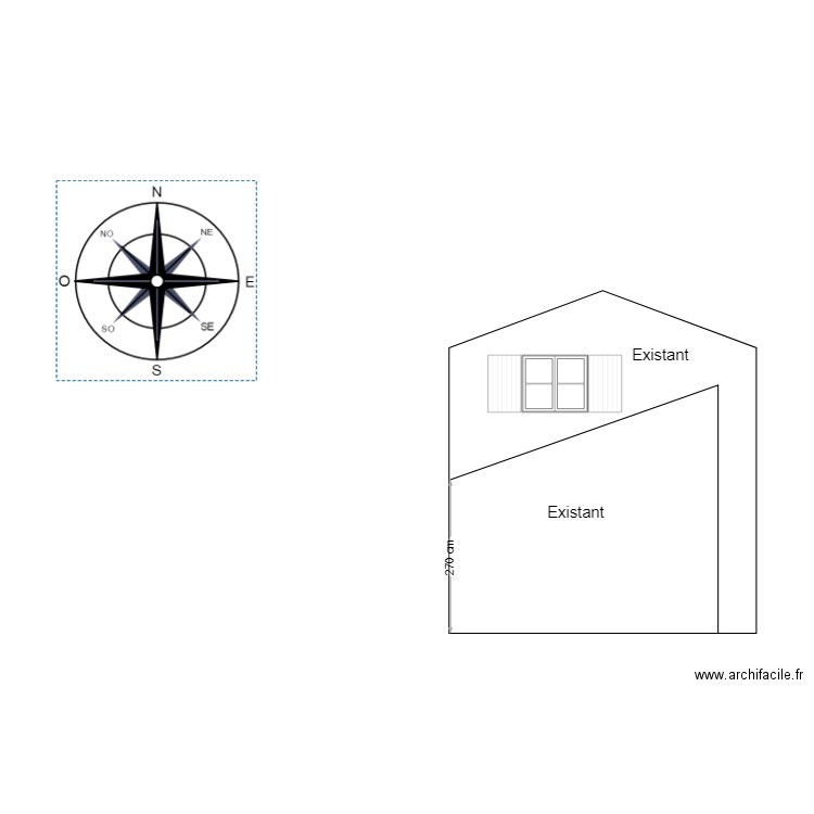PCMI5d Façade NORD sans extension. Plan de 0 pièce et 0 m2