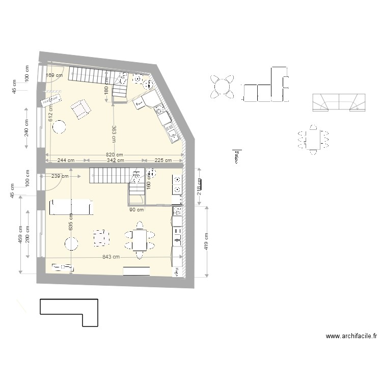 Plan remise  rez de jardin V 3   06/05/2022. Plan de 5 pièces et 91 m2