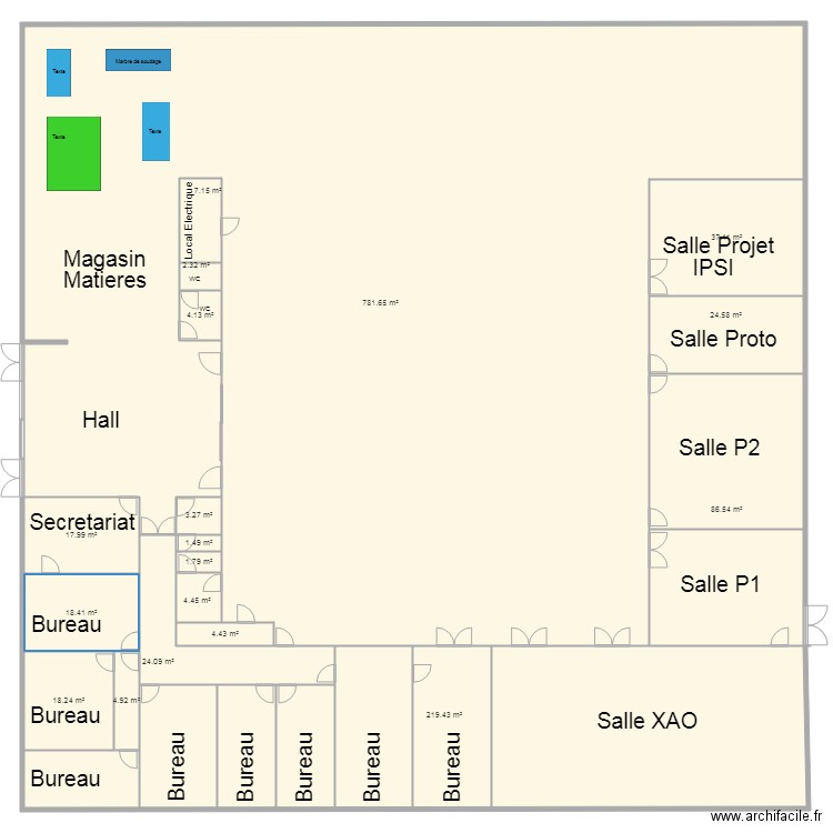 Renovation Atelier Bat P Avec Machines. Plan de 0 pièce et 0 m2