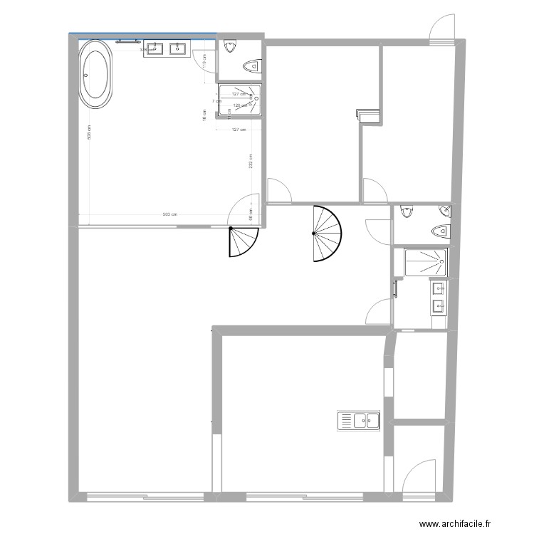 Loft APC OK sans objets. Plan de 13 pièces et 149 m2