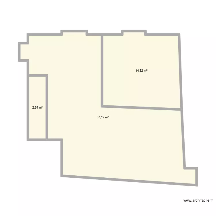 new plan ETG. Plan de 3  et 55 m²