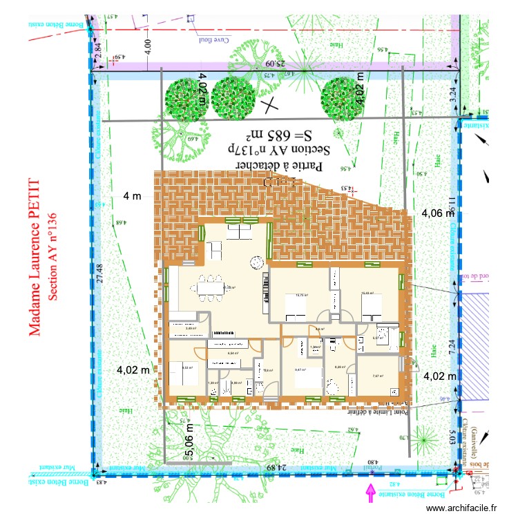 Plan Ar&egrave;s Version coll&eacute;e. Plan de 0 pièce et 0 m2