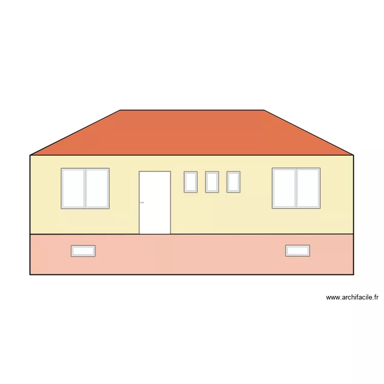 Facade NORD sans cheminées. Plan de Facade NORD sans cheminées. Plan de