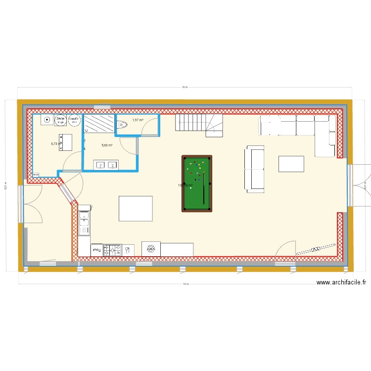 BERDOU agglo 20. Plan de 4 pièces et 134 m2