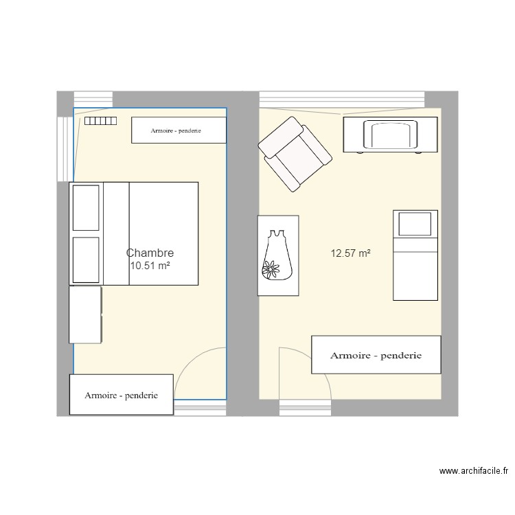 Chambre. Plan de 0 pièce et 0 m2