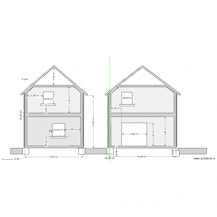 plan de coupe. Plan de 0 pièce et 0 m2