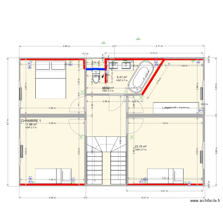 VERDUN 1er etage VERSION 3. Plan de 0 pièce et 0 m2