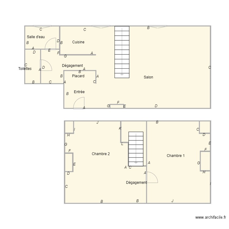 Croquis FRANCAISE. Plan de 10 pièces et 78 m2