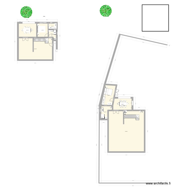 Extension v2. Plan de 9 pièces et 194 m2