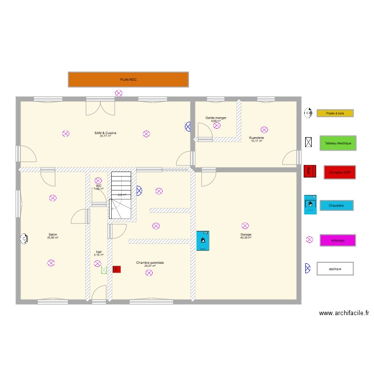 Plan RDC. Plan de 0 pièce et 0 m2