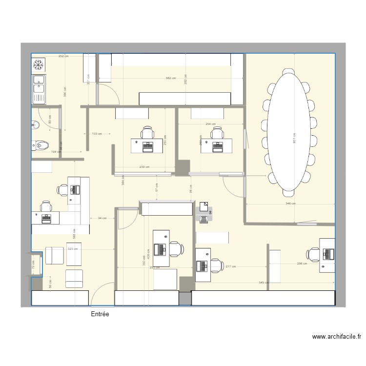 Bureaux GDF projet 2. Plan de 2 pièces et 115 m2