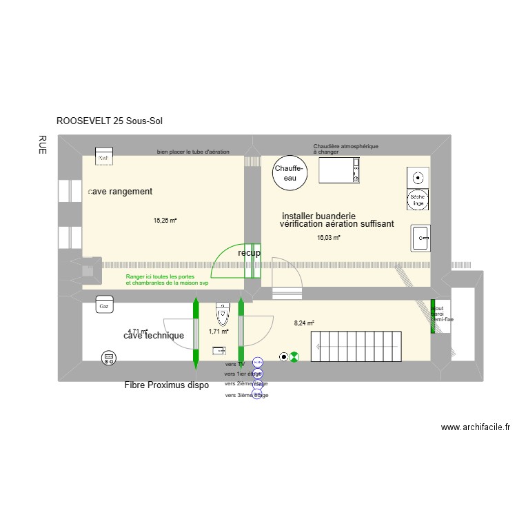 ROOSEVELT 25. Plan de 32 pièces et 369 m2