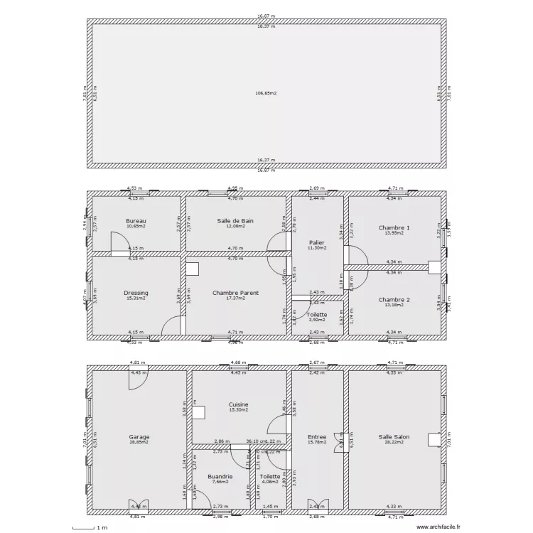 Maison de Maitre. Plan de 