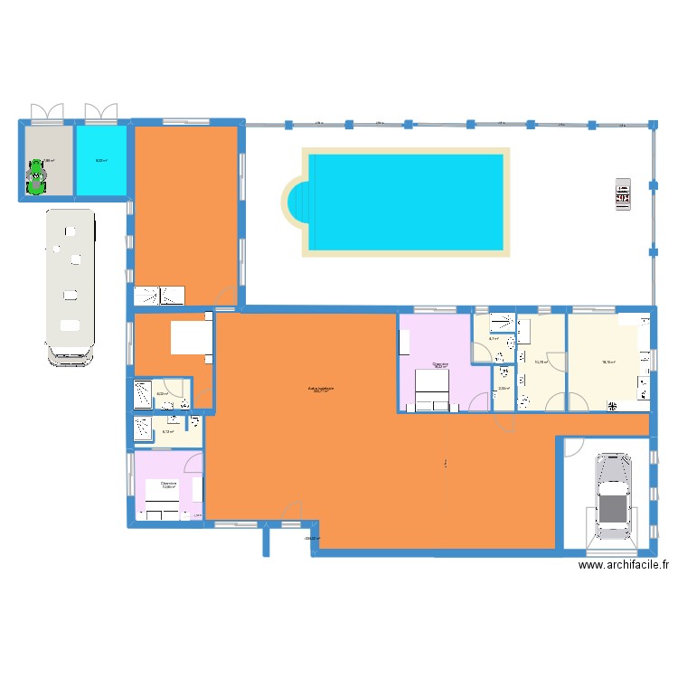 profvincee. Plan de 12 pièces et 169 m2