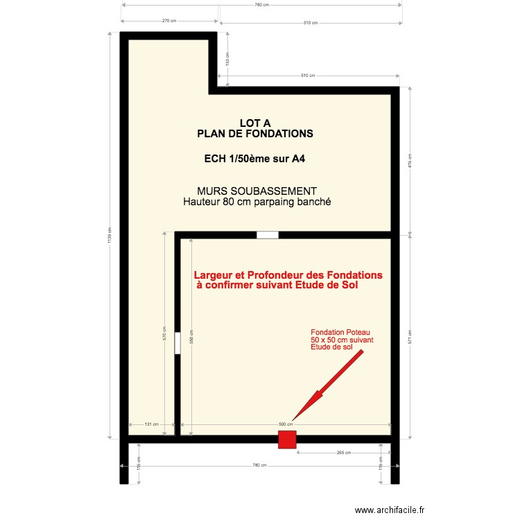  LOT A PLAN DES FONDATIONS 26 06 2019. Plan de 0 pièce et 0 m2