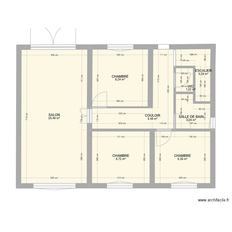 Maison1erApres. Plan de 8 pièces et 68 m2