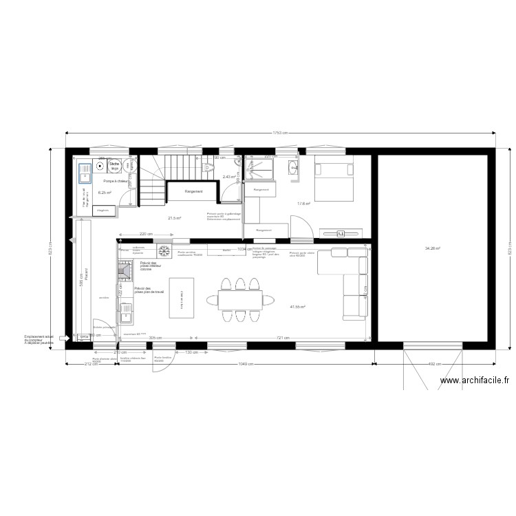 Projet Spinelli plan implantation technique élec. Plan de 0 pièce et 0 m2