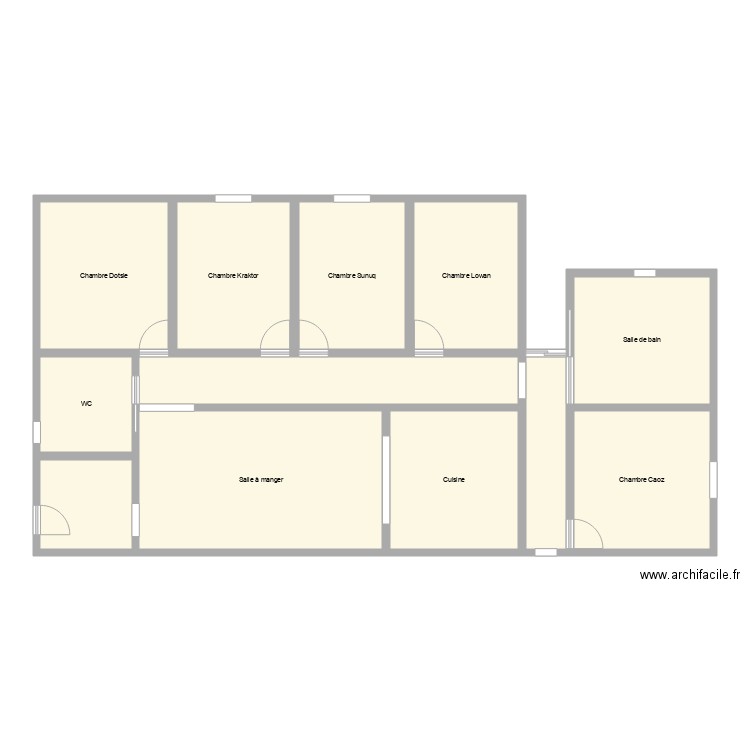 Maison Cinquor. Plan de 12 pièces et 145 m2