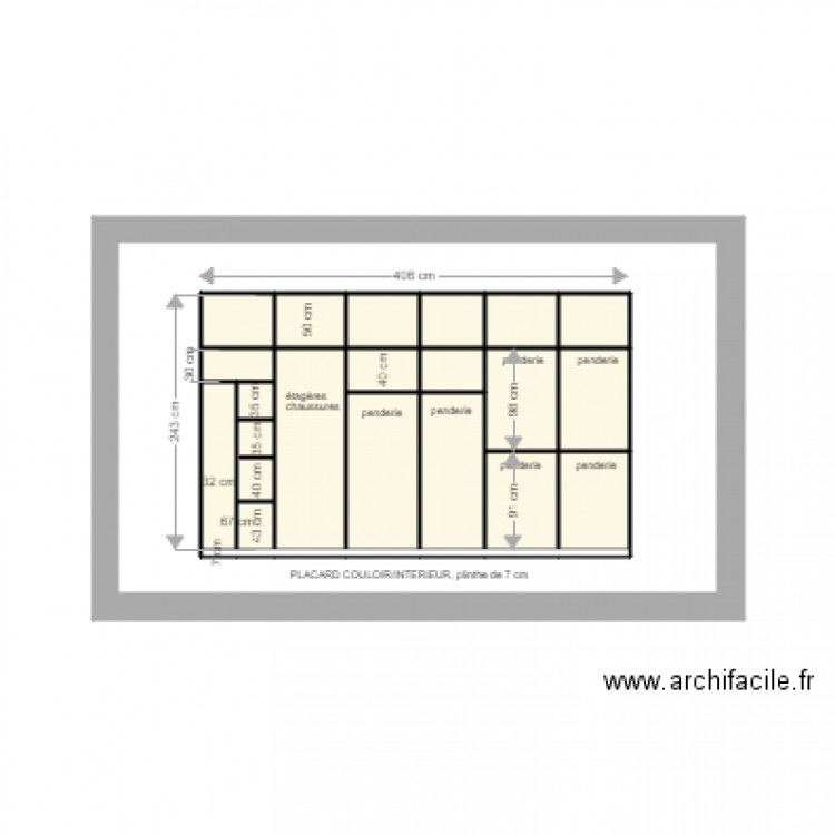 PLACARD  SELLE couloir intérieur. Plan de 0 pièce et 0 m2