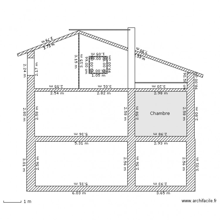 Coupe Combles. Plan de 0 pièce et 0 m2