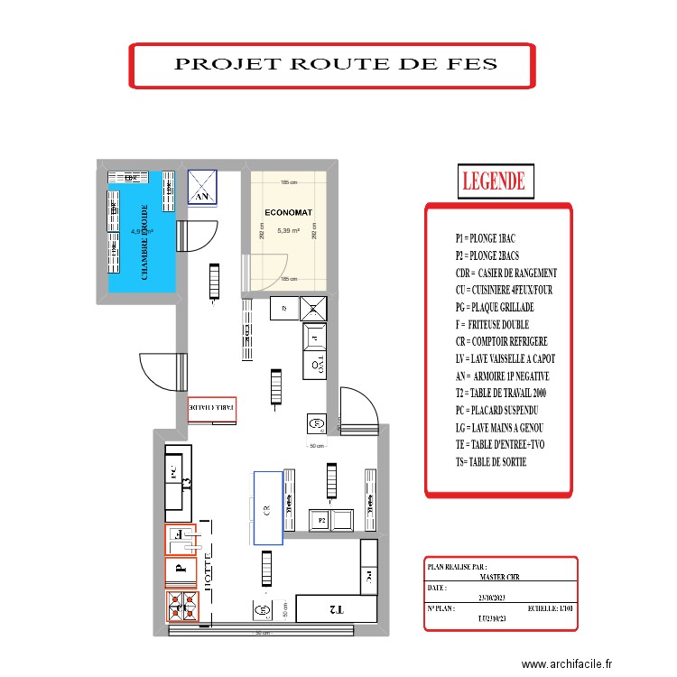 PLAN MR.AZIZ RTE DE FES 3. Plan de 2 pièces et 10 m2