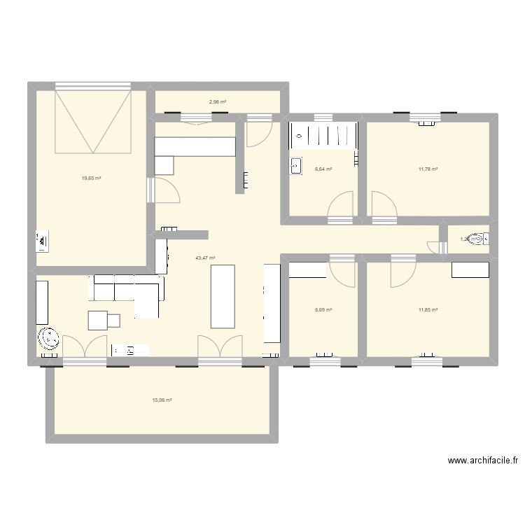 Plan Maison. Plan de 9 pièces et 119 m2