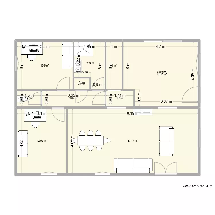 UR ONEA ETAGE. Plan de 