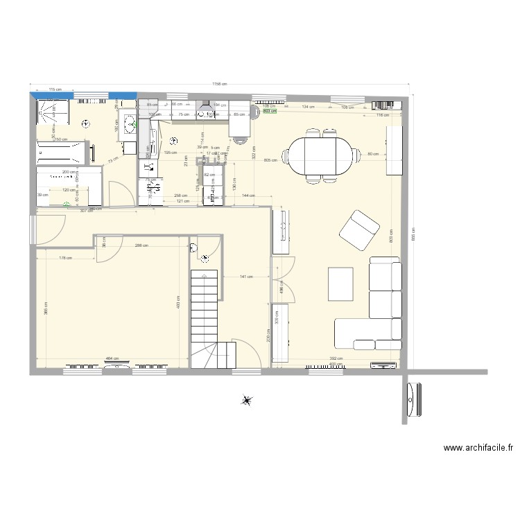 maison. Plan de 6 pièces et 89 m2