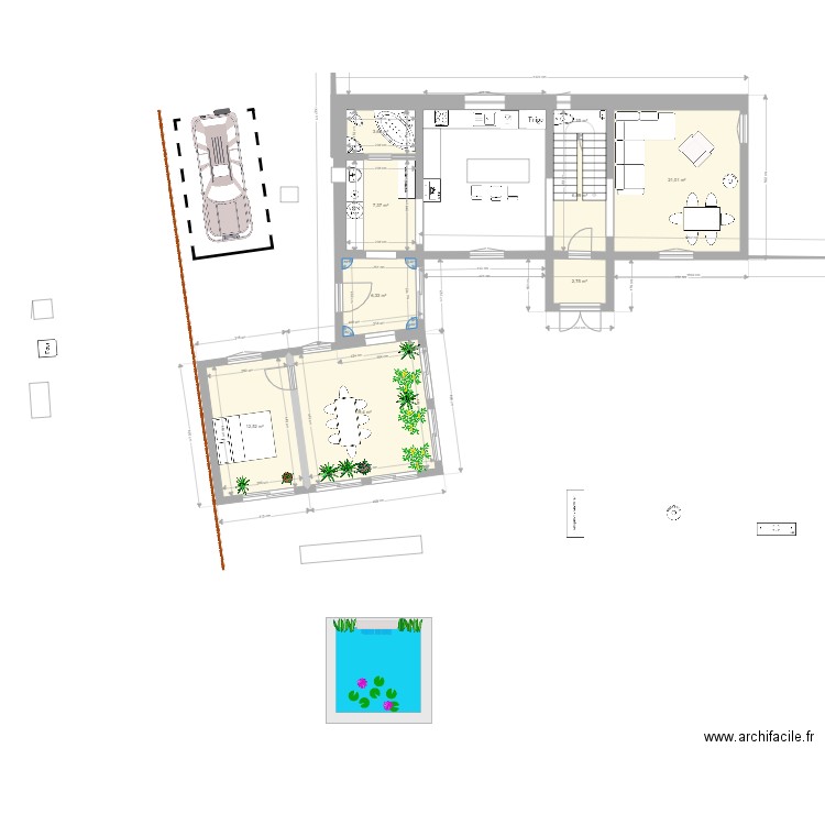 plourivo appenti ext 211209. Plan de 14 pièces et 132 m2