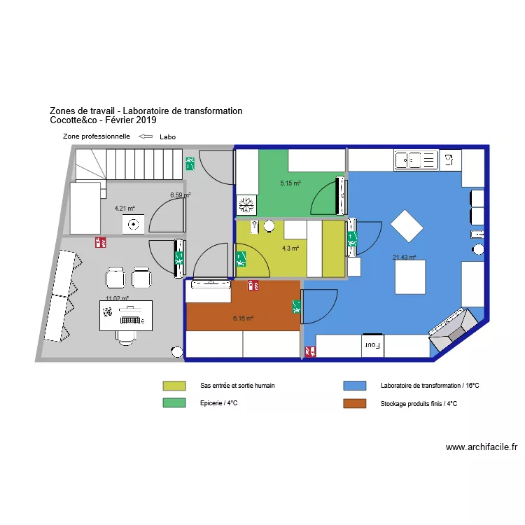 zones de travail labo sans abattage. Plan de zones de travail labo sans abattage. Plan de