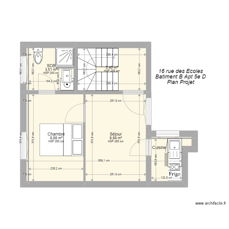 189 Bat B 5e D Projet. Plan de 0 pièce et 0 m2