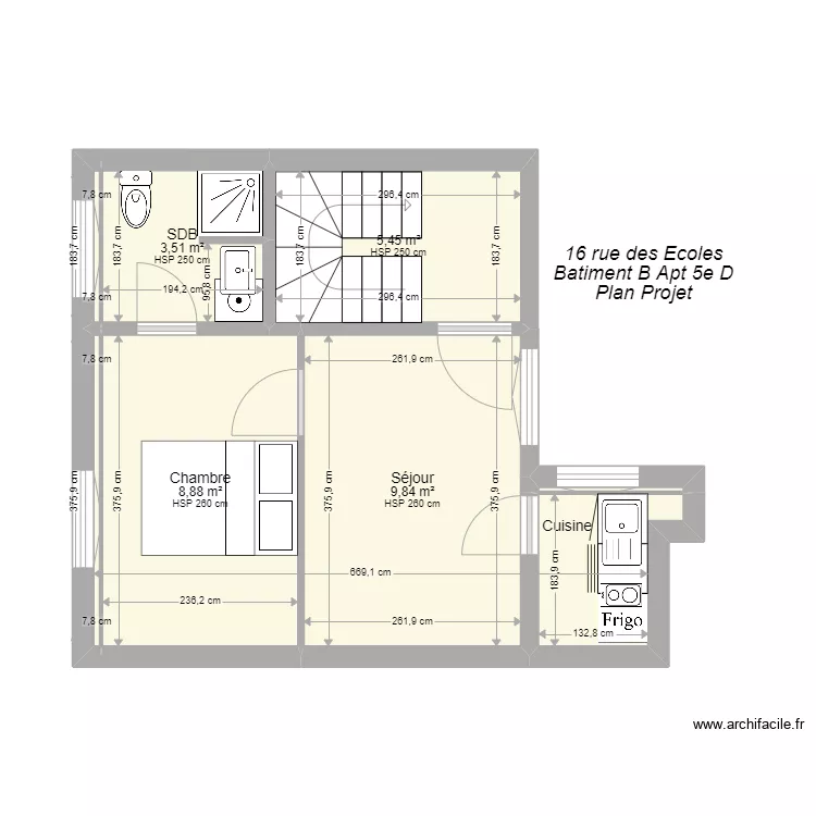 189 Bat B 5e D Projet. Plan de 