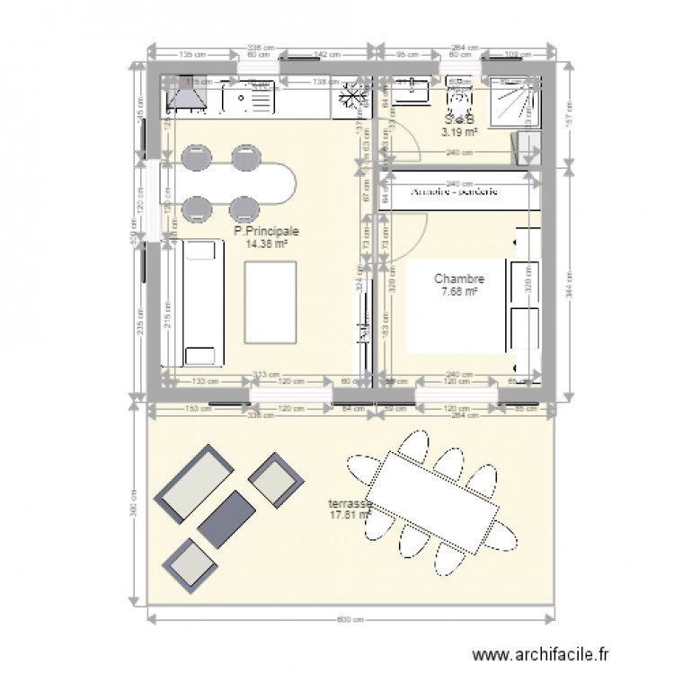 cabanne de campagne 6x5m. Plan de 0 pièce et 0 m2