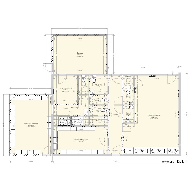 SQFS PLAN 01. Plan de 17 pièces et 130 m2