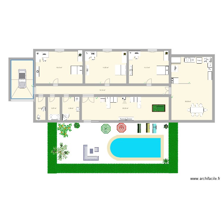 plansamuel. Plan de 10 pièces et 127 m2