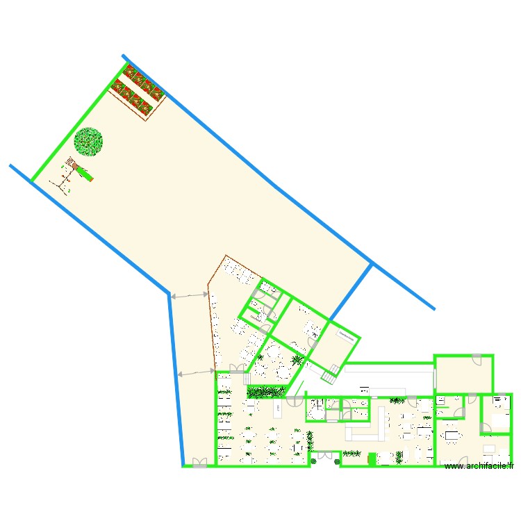 Plan restaurant aveC EXTERIEURE. Plan de 0 pièce et 0 m2