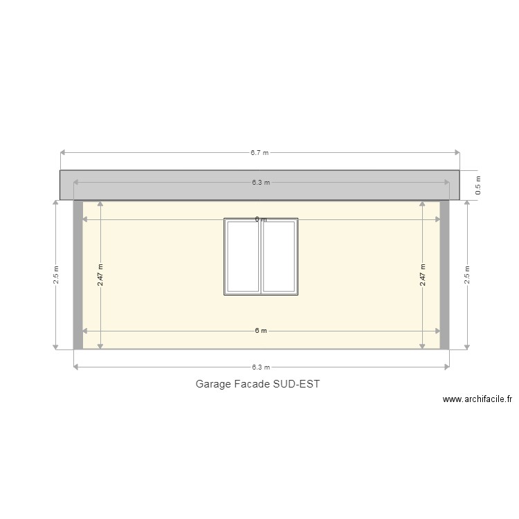 Garage Facae SUD EST . Plan de 0 pièce et 0 m2