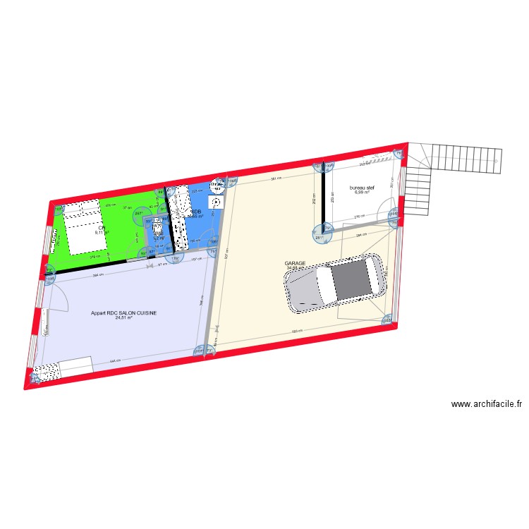 appart et garage RDC. Plan de 0 pièce et 0 m2