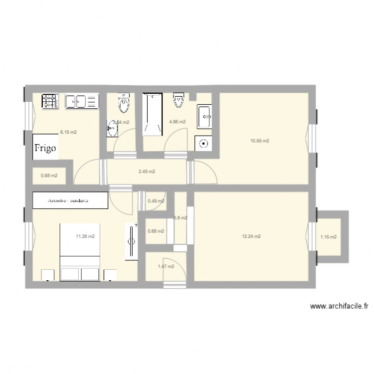 Plan Appartement 26 Emile Zola. Plan de 0 pièce et 0 m2