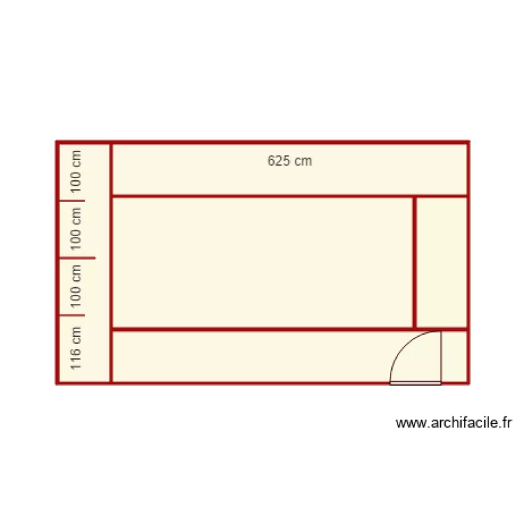 salle rouge. Plan de 