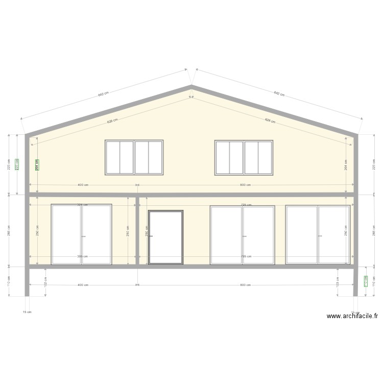 Façade avant finale. Plan de 0 pièce et 0 m2