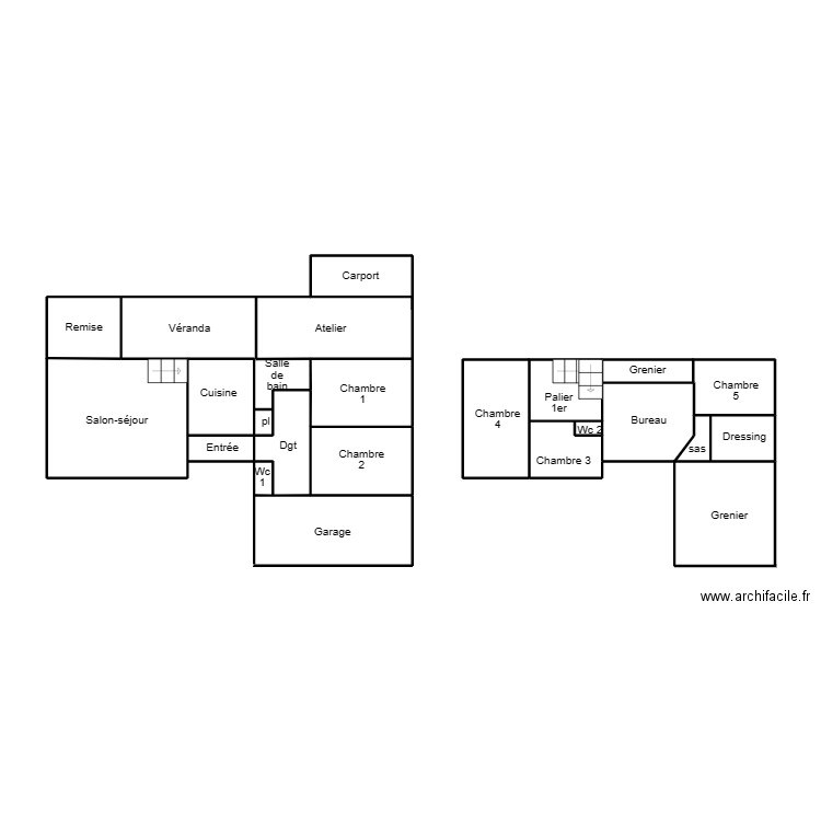 LE JUCH QUEAU. Plan de 13 pièces et 42 m2